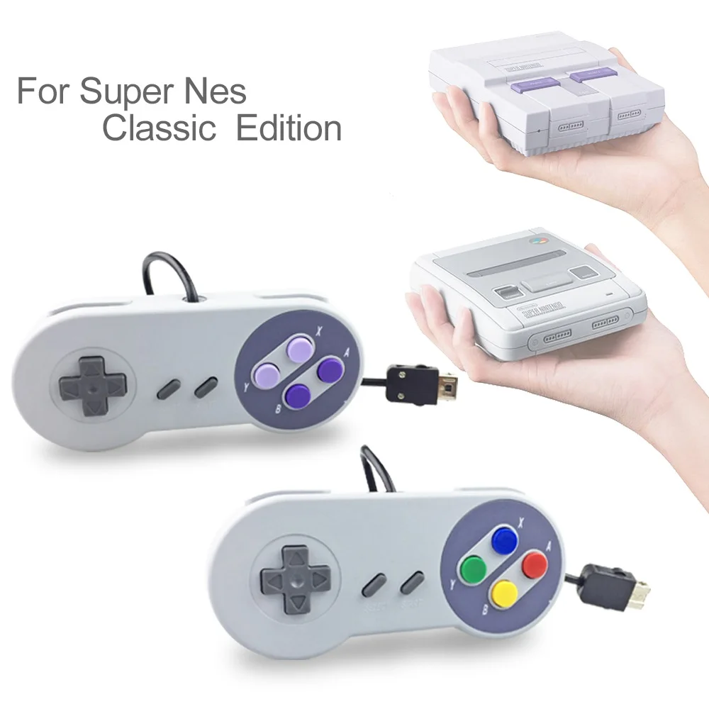 

NEW 1.8M Long Cable snes classic mini game Snes Mini with 10ft Long wired Controller For Super Nintendo Mini Classic Edition, Grey
