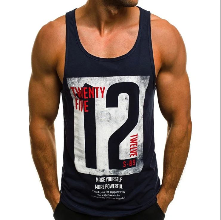 

Tank Tops Letter Printed Men Sleeveless Tanktops For Boys Bodybuilding Clothing Undershirt