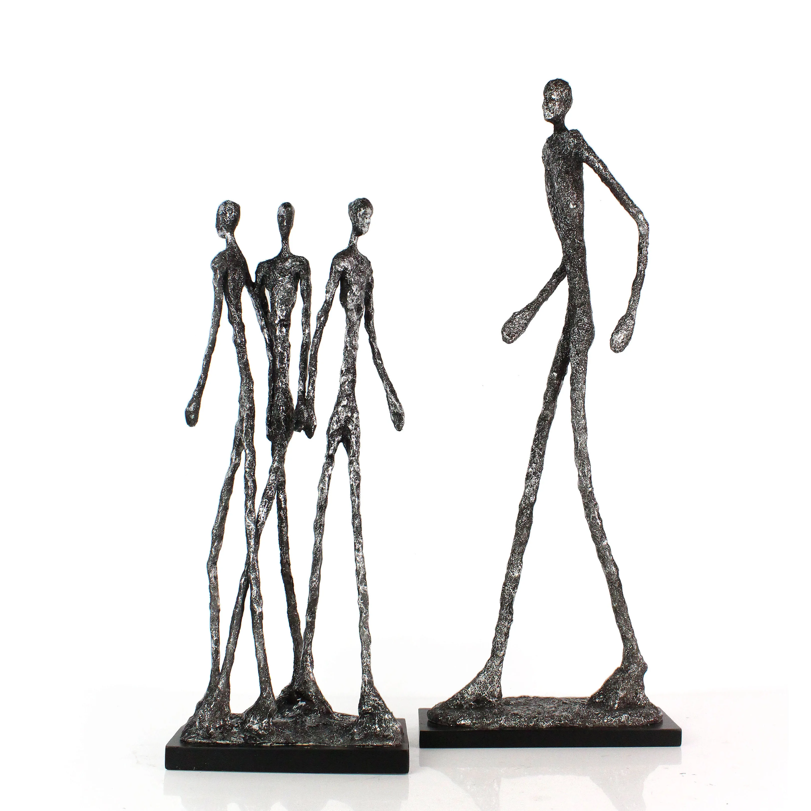 black abstract resin human family statue home decoration accessories manufacture