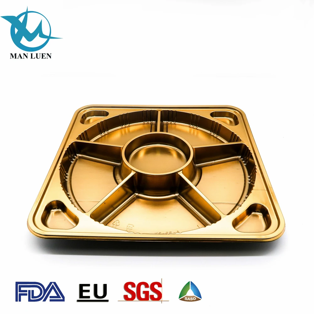 

Customized large disposable plastic sushi tray food pack plate square divided party trays for sushi tray