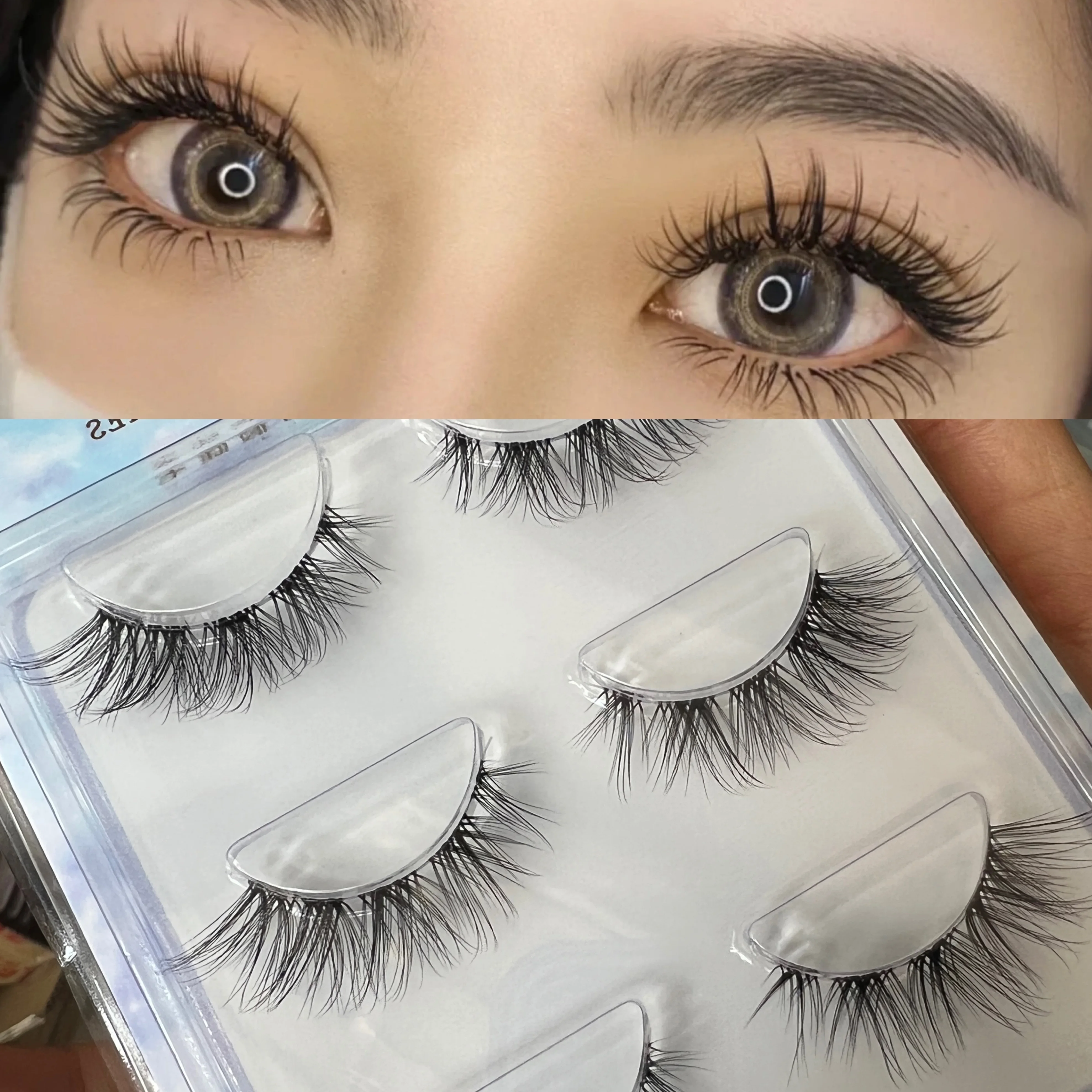 

3pairs Mink Eyelashes Invisible Band Lash Extension Natural False Eyelashes Cross Cluster Fairy 3D Faux Big Eye Long Fake Lashes