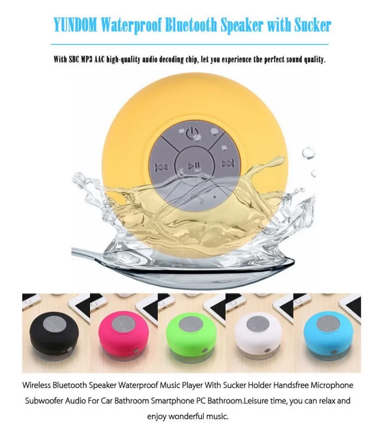 Newest IPX5 Waterproof Sucker Shower Bluetooth Speaker Portable Mobile Phone Wireless Mini Speaker for Bathroom - ANKUX.COM