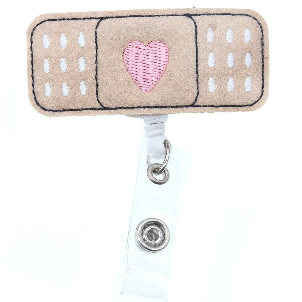 

Cute handmade felt big Band Aid Retractable medical nurse id badge holder medical students accessories, As picture