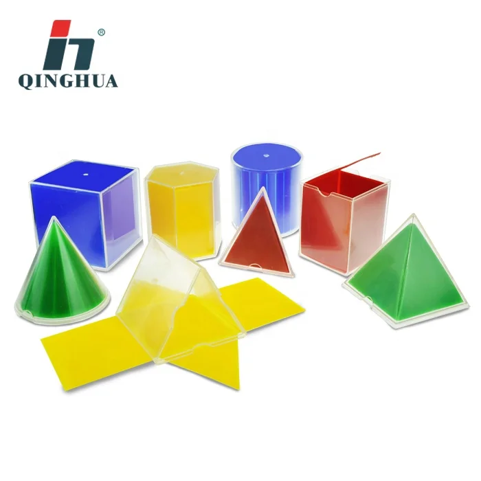 
High quality mathematic material plastic geometric cubes in outspread 8pcs 