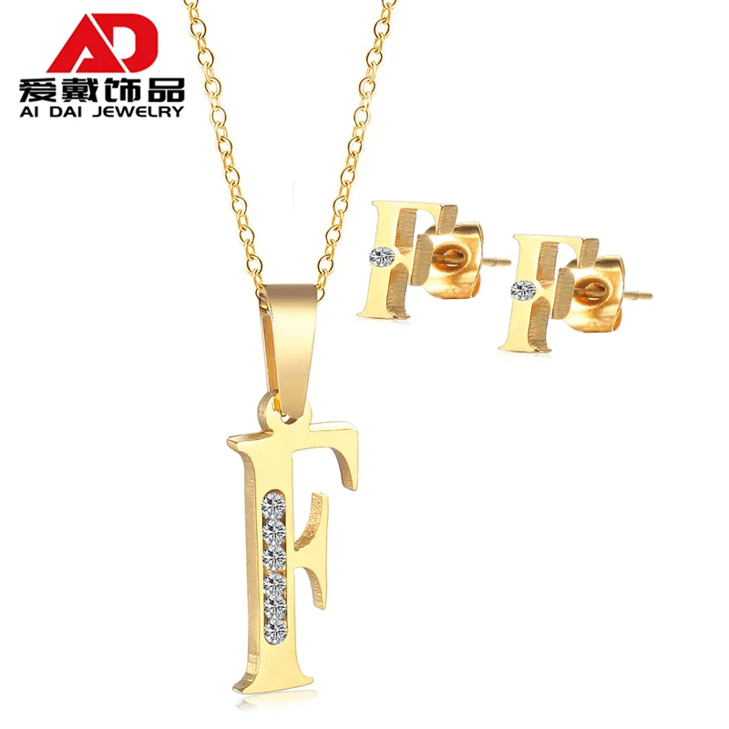 

Titanium steel letter F necklace ins cold wind hip hop fashion wild simple niche design necklace