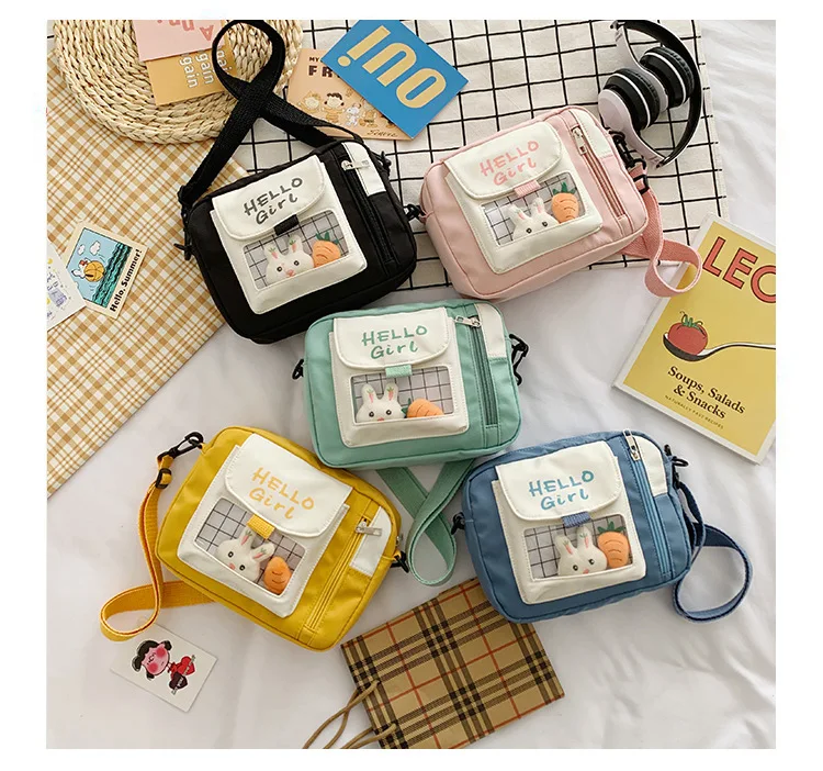 

High Quality Canvas Sling Bag Lovely Ladies Messenger Bags Designer Handbags Messenger Bags, Blue, yellow, pink, black, green