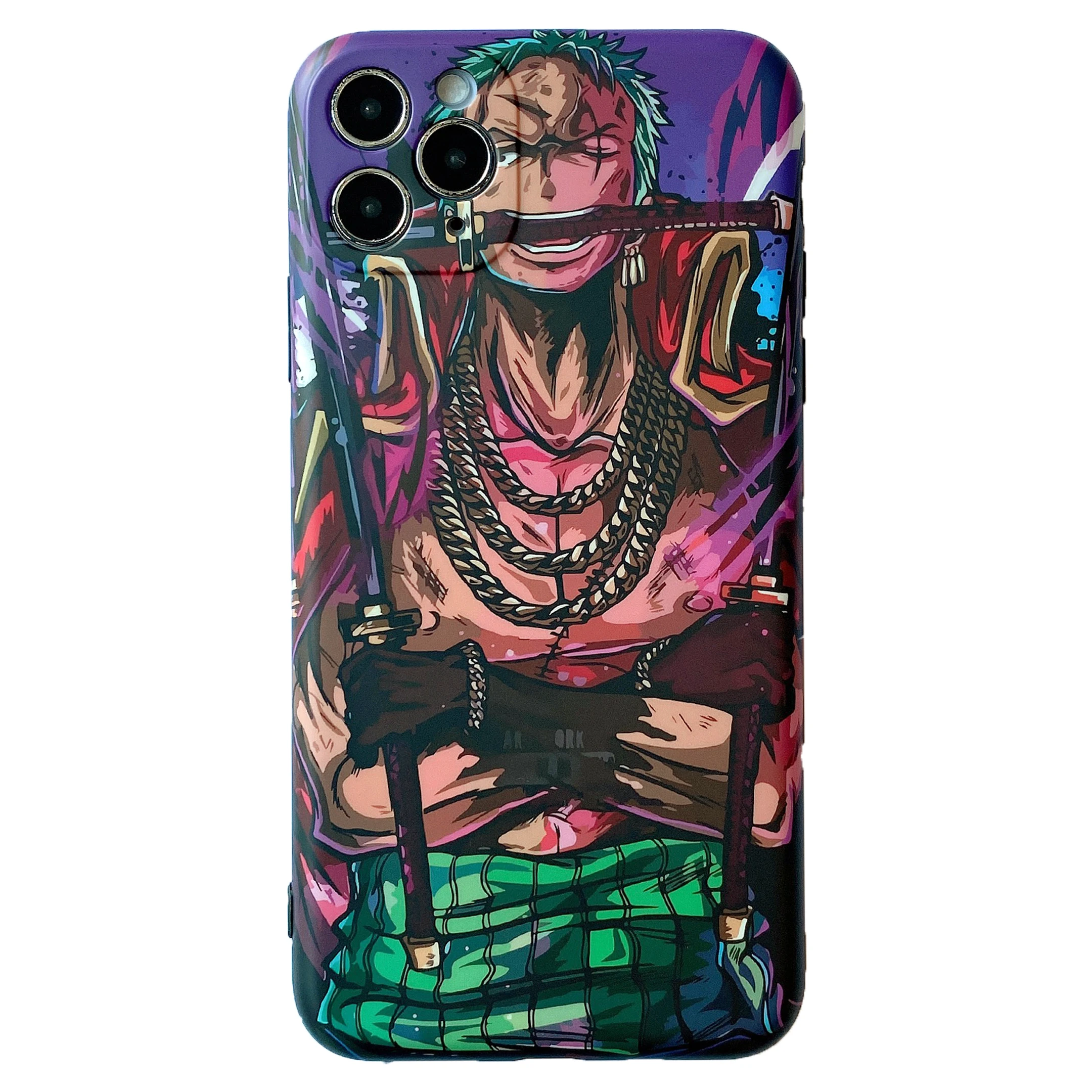 

2021 Wholesale Luffy Zoro Cartoon Private Pattern IMD Phone Cases For iPhone 12 Pro MAX 11P X/XS XR 8 Plus Clean IMD Cover Coque