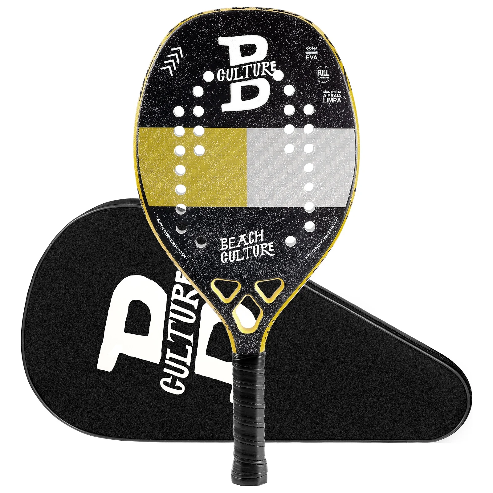 

Stock Custom Professional Carbon Fiber and Eva Memory Foam Beach Tennis Rackets with High Quality /Cheap Price