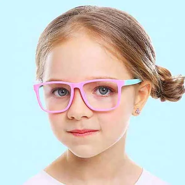 

2021 unbreakable silica gel frames kids glasses anti blue light blocking Soft Optical Big Square Frame children Eyeglasses
