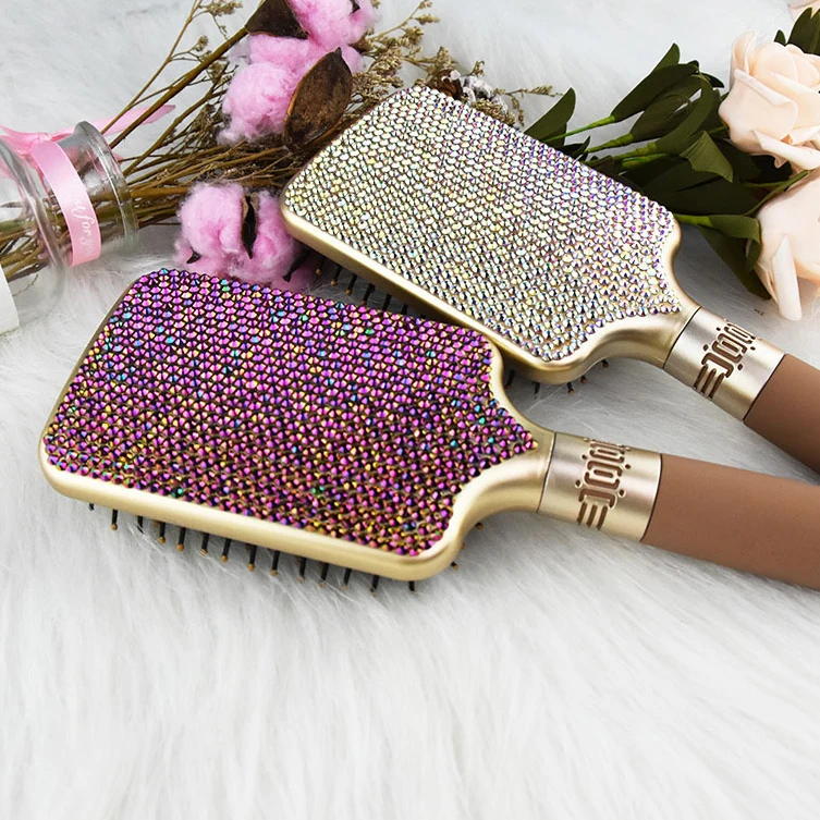 

High Quality Diamond Hairbrush Rhinestone Princess Brushes Bling Paddle Brush