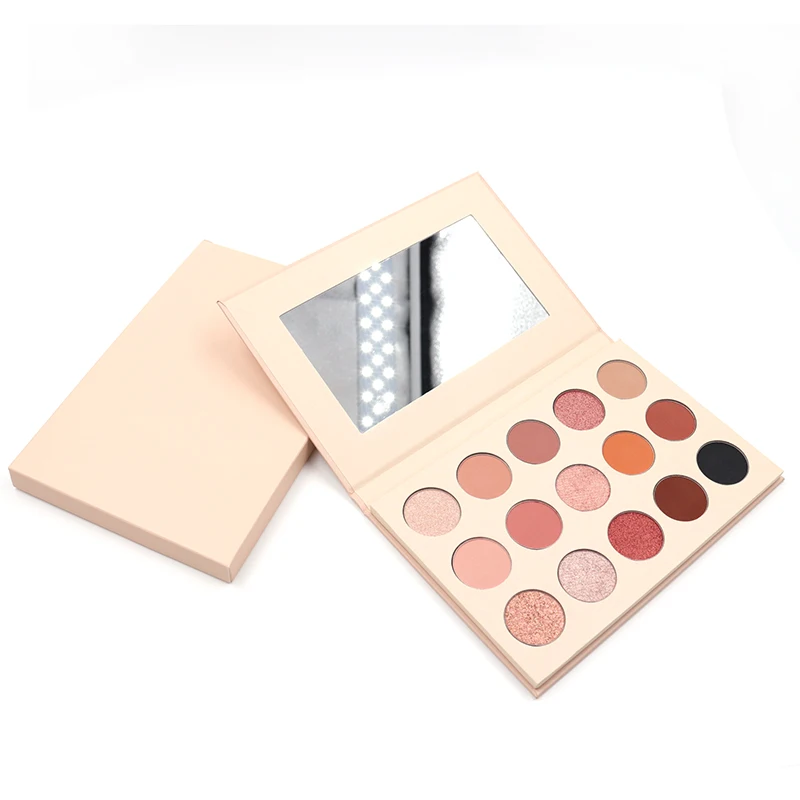 

Private Label 15 Colors Eye Shadow Professional Cardboard Makeup No Brand Custom Color Shimmer Matte Palette Eyeshadow