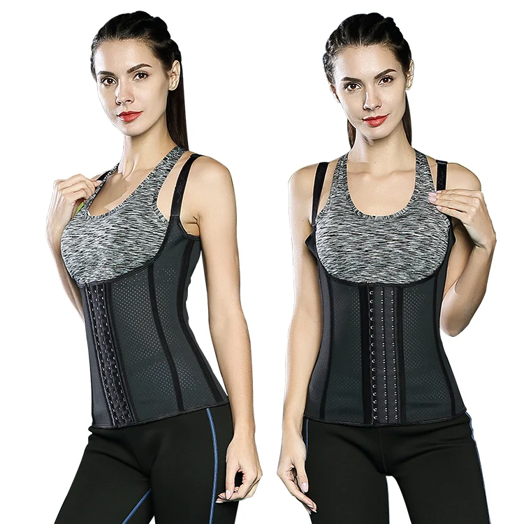 

shaper chaleco faja colombiana latex shapewear steel bone corset waist trainer, Skin/black