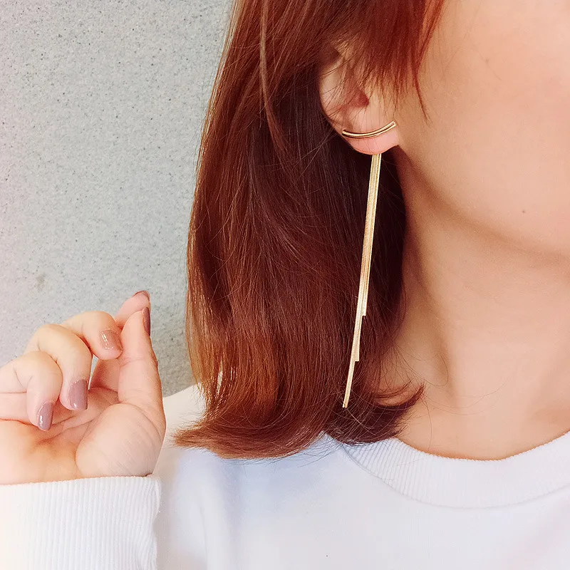 

Vintage Rhinestone Drop Earrings For Women 7BEADS New Fashion Tassel Long Earring Luxury Party Jewelry Gift