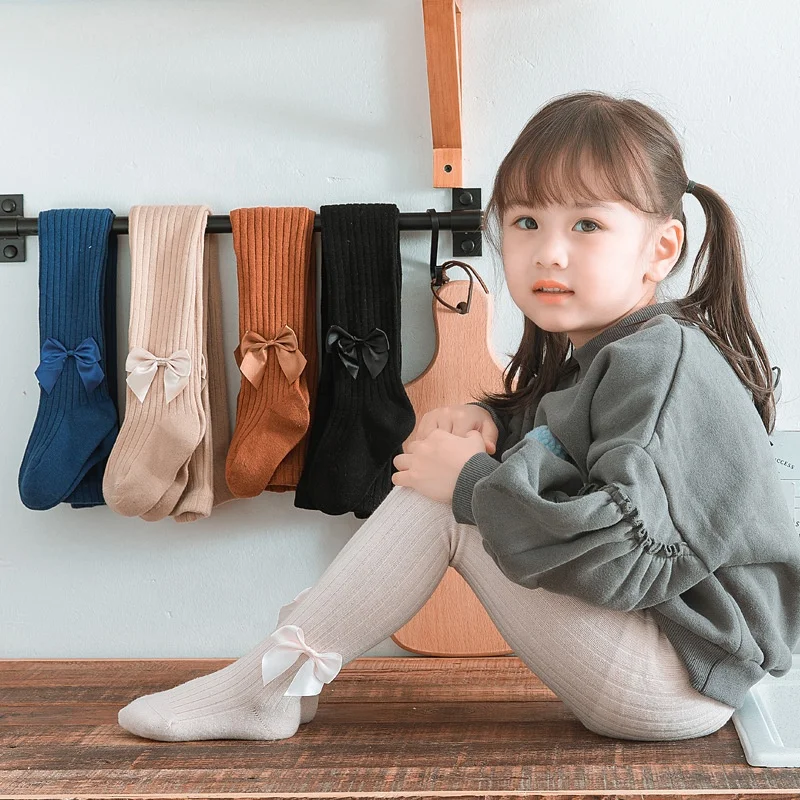 

Bowknot Kids Girl Stockings Tights for Child Baby Toddler Girls Bow Pantyhose Solid Knitted Cute Dance Clothing