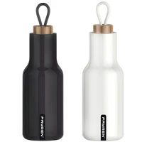 

FAYREN Thermos Flask Vacuum Insulated Double layer Sports Water Bottle Flask with Wooden Lid