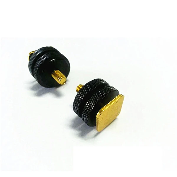 

New 1/4" Tripod Gold Mount Screw with Double Layer to Flash Hot Shoe Adapter Holder Mount Photo Studio Accessories, Black and gold