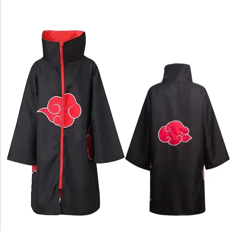

Anime Cosplay Costume Akatsuki Cloak Red Cloud Robe Halloween Cloak, Picture shows