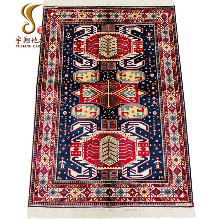 

Yuxiang 4x6 ft Hand Made Persian Design Pure Silk Carpet Chinese Made Hand Knotted Silk Rugs Home Carpet