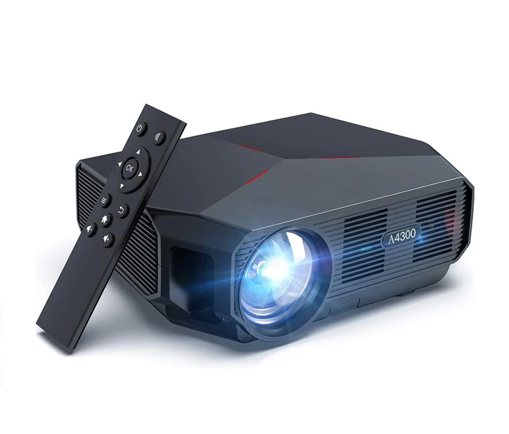 

Ready to SHIP FULL HD Multimedia home theater projectors video transmission 4k portable smart led projector A4300