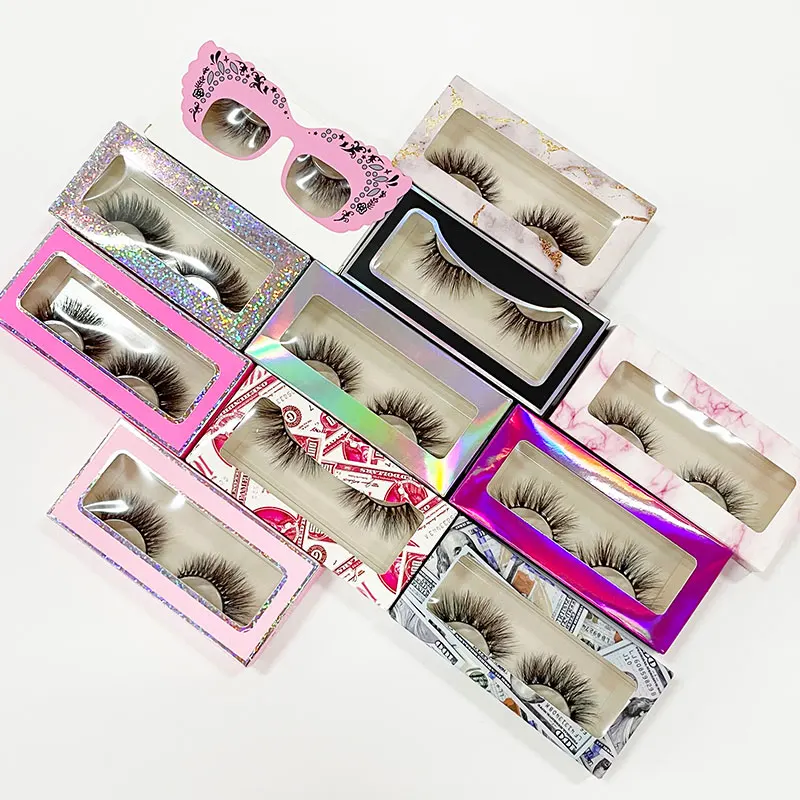 

eyelashes wholsale 5d mink fur false lashes 25mm 3D mink Eyelashes extensions private label with exquisite packaging box, Black