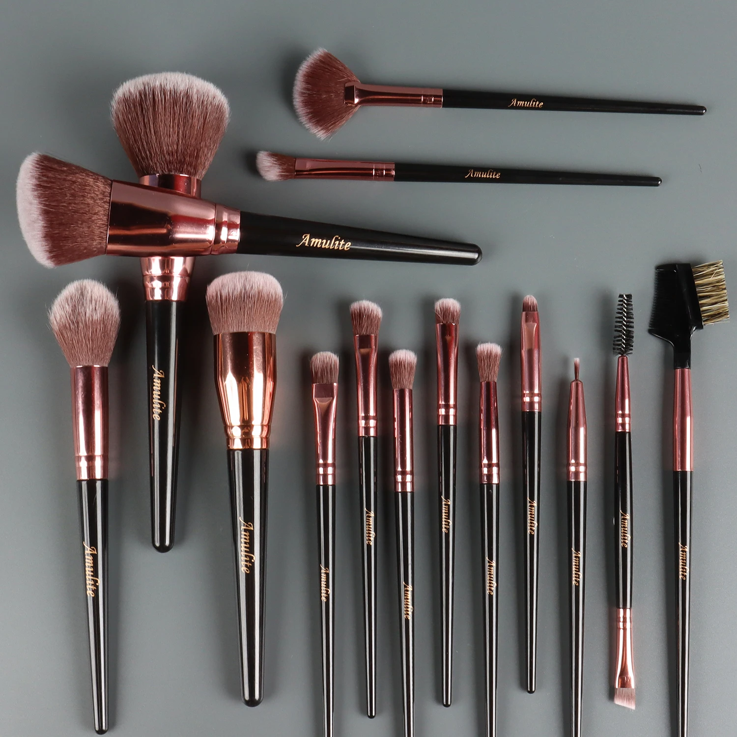 

2021 HOT sale Fashionable Vegan 15pcs Private Label Black Foundation brush makeup custom