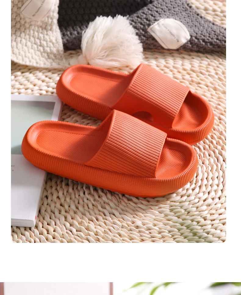 

Japanese and Korean style thick soles outside wear slippers comfortable soft soles cool slippers couples indoor Anti-slip Shoes, Picture