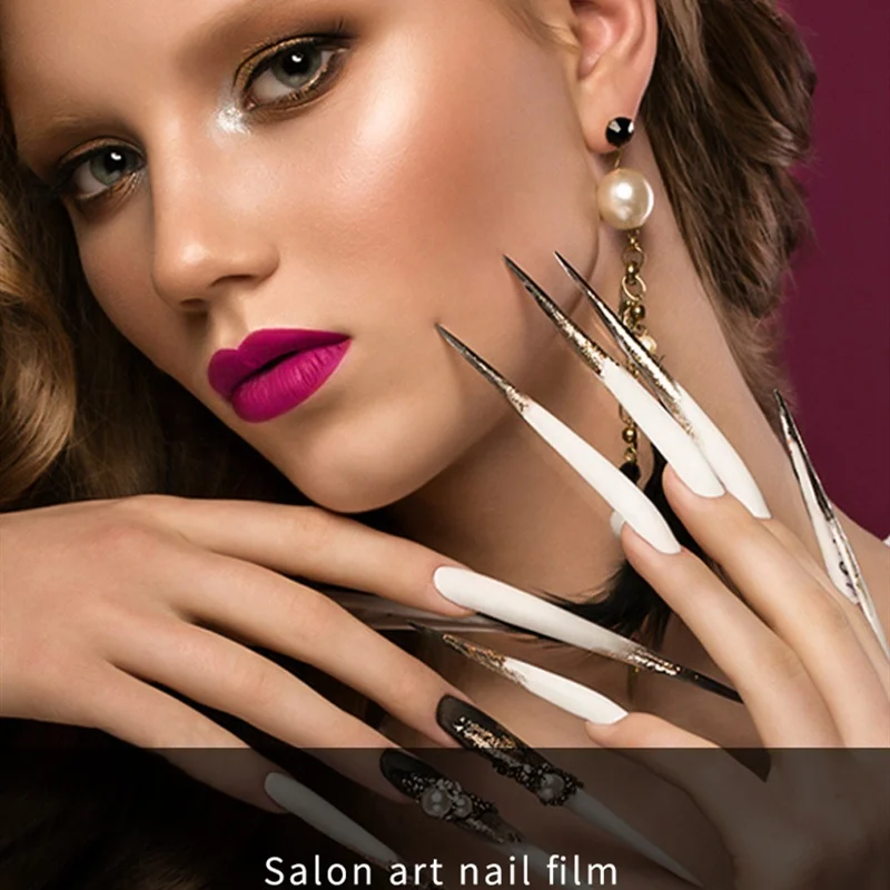 

10Pcs/Bag 6.3-9.1mm Salon Extra Long Stiletto False Nail Tips Transparent Natural XXXL Half Cover Nails Square Nail Tips, Clear