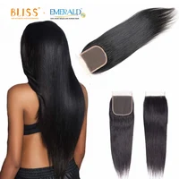 

Bliss Emerald Virgin Remy Indian 4x4 Lace Closure Frontal Straight Cuticle Aligned Cheap Price Closure Best Hair with Baby Hair