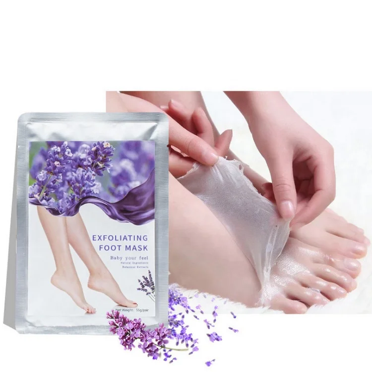 

Hot Sell 1 Pair lavender Spa Foot Mask Socks Tendering Peeling For Pedicure with Glycerin/Fruit Acid/Salicylic Acid Repair Crack