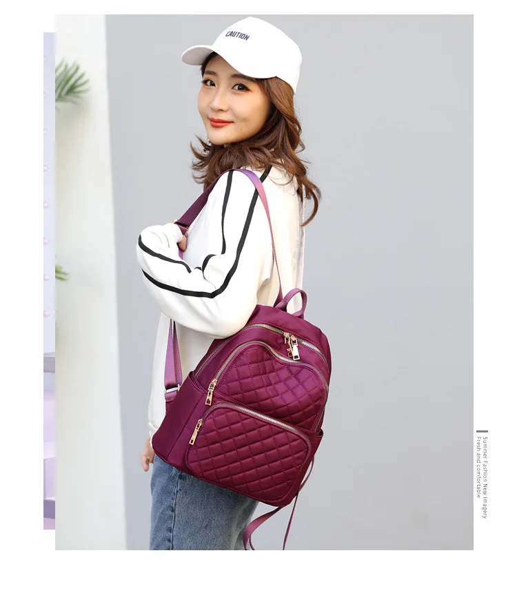 Trending Modern Leisure Simple Solid Color Lady Women Backpack Bag for College