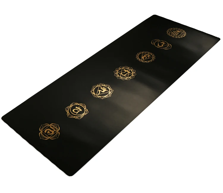 

Custom Design Gold Printing PU Rubber Yoga Mat Luxury Factory