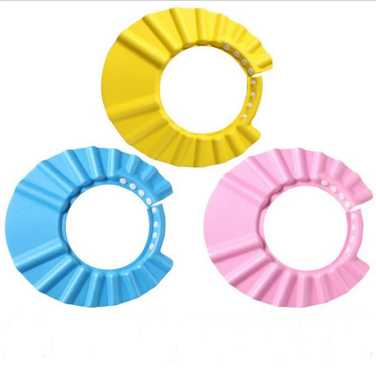 

Children Kids Wash Hat Bathing Bebes Safe Waterproof Shampoo Shower Bath Protection Soft Hat, Blue, pink, yellow,