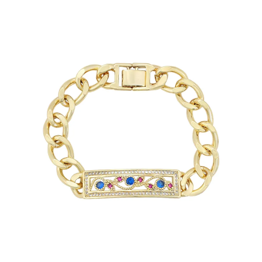 

A00857365 xuping jewelry elegant Buckle Chain Nameplate Flower Rattan Color Diamond 14K Gold Plated wedding bracelet jewelry