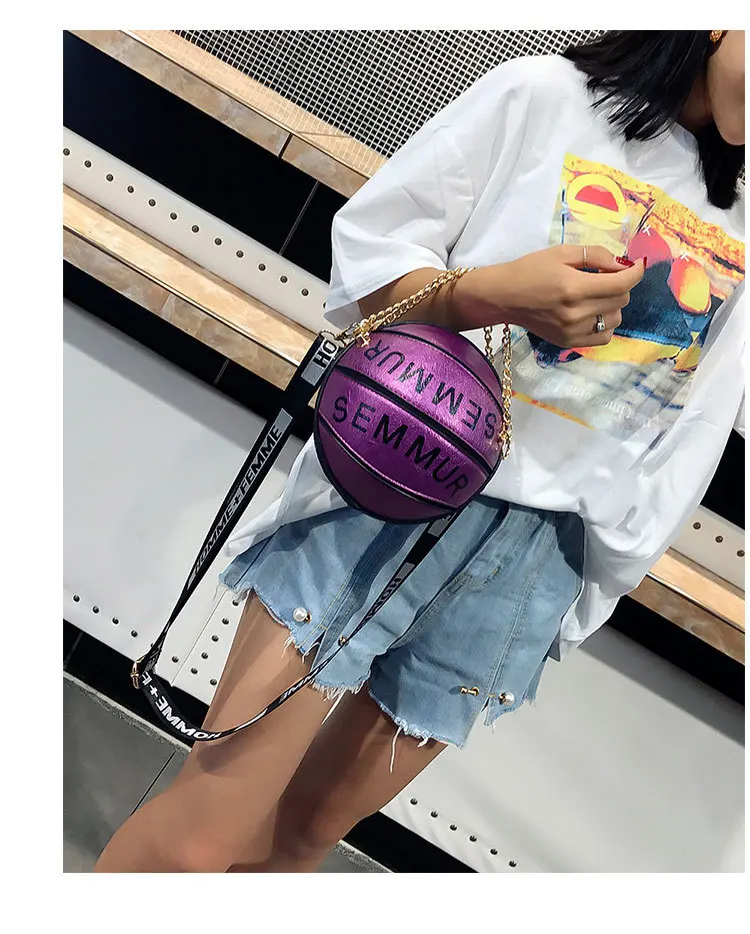 purple basketball purse