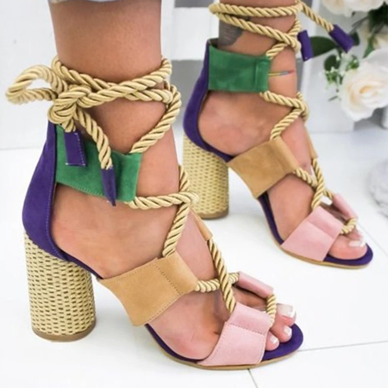 

2020 Summer Fashion Roman style Ladies Summer High Heel Women's Sandals