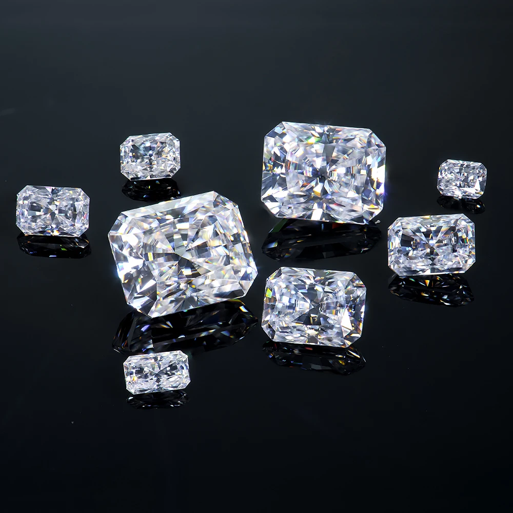 Wholesale China Best Quality Gem 0.5-8ct Lab Made  EX VVS1 Gra Certificate Radiant Cut Diamond Mossanite Moissanite Loose Stone