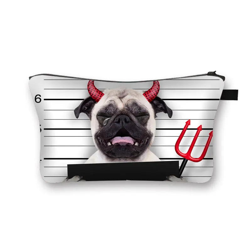

Cute Dog 3D Printed Cosmetic Bags Cute Pug Women Makeup bags Organizer Necessaries for Travelling Cosmetic Cases, Customized