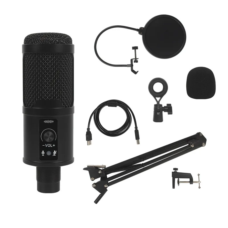 

2020 new style recording studio equipment condenser microphone jobs work from home online, Black