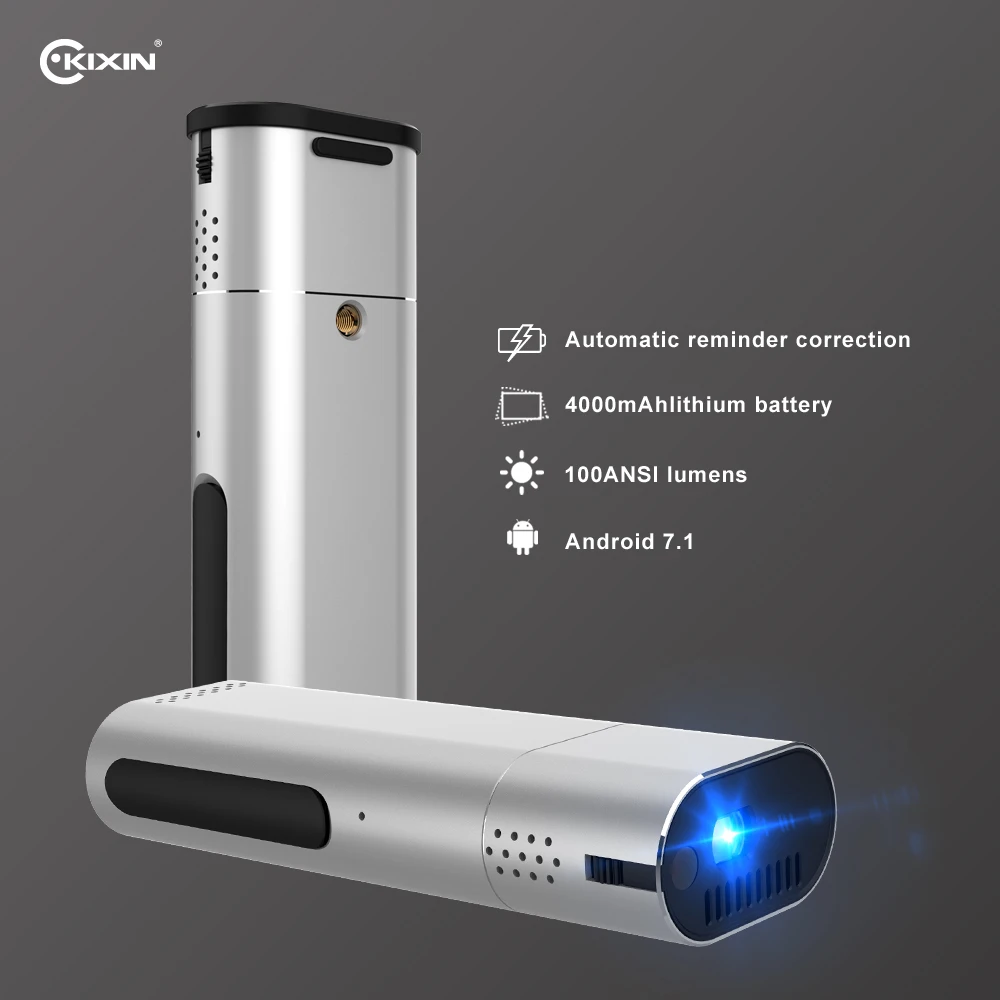 

Original Factory Wholesale New Design 2.4G/5G WIFI Pocket Led Mini Projector, Silver and black
