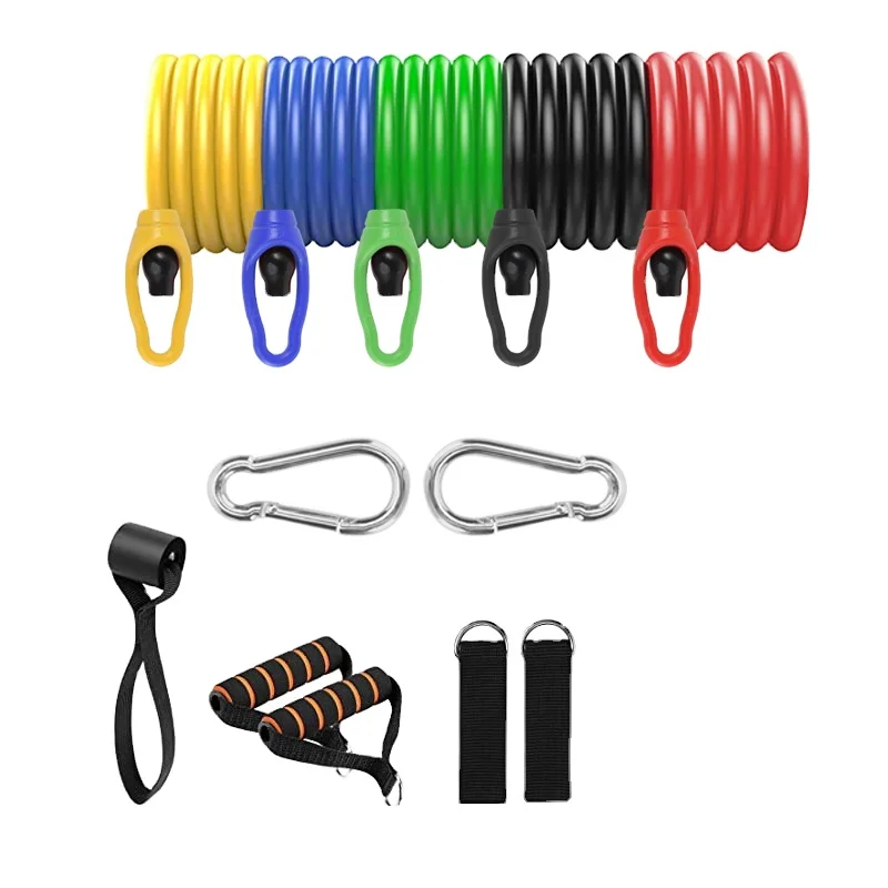 

Drop shipping Ready to Ship China wholesale colorful 11pcs resistance bands set pull up with manufacturer price Resistance Tube, Picture