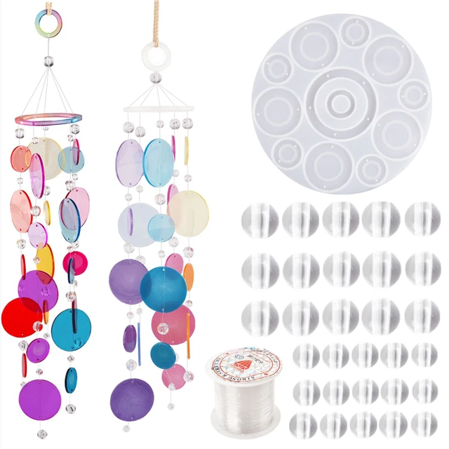 

J251 Free Sample DIY Shiny Resin Creative Beauty Circular Wind Chimes Silicone Molds, Stock or customized