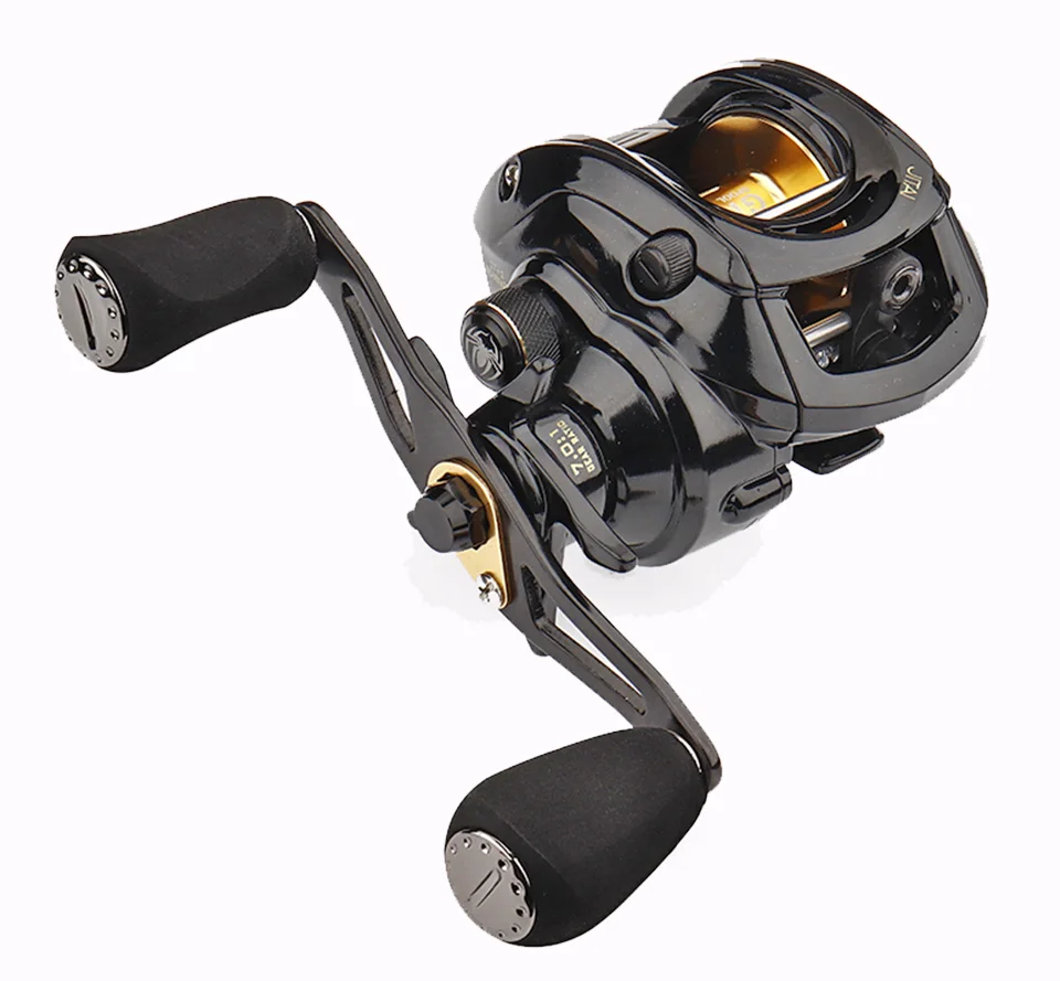 

Baitcasting Fishing Reel Dual Brake System 12Kg Carbon Fiber Drag 7.0:1 High Speed CNC Extended Handle Knob Reel Fishing