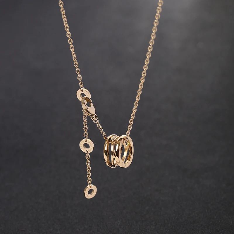 

Rose, gold, titanium steel necklace, chic, Chaowang, Korean style