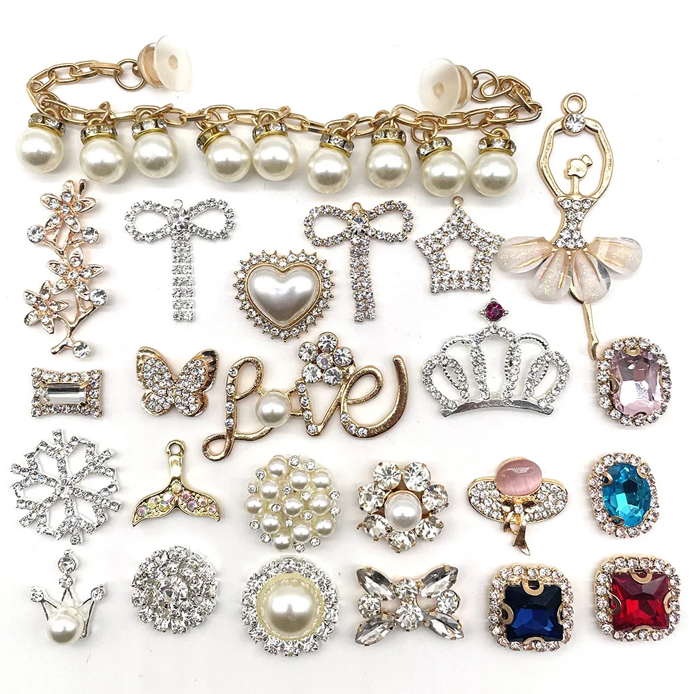 

New crystal diamond gem hole shoe ladies accessories crocs shoes designer charms decorative buckle luxury croc charms
