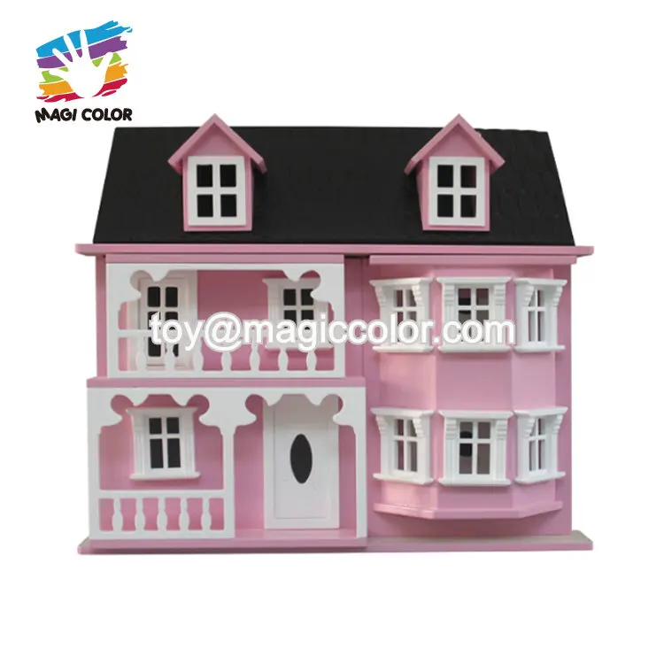 Custolmize Pink Girls Wooden Georgian Dolls House for Sale W06A420