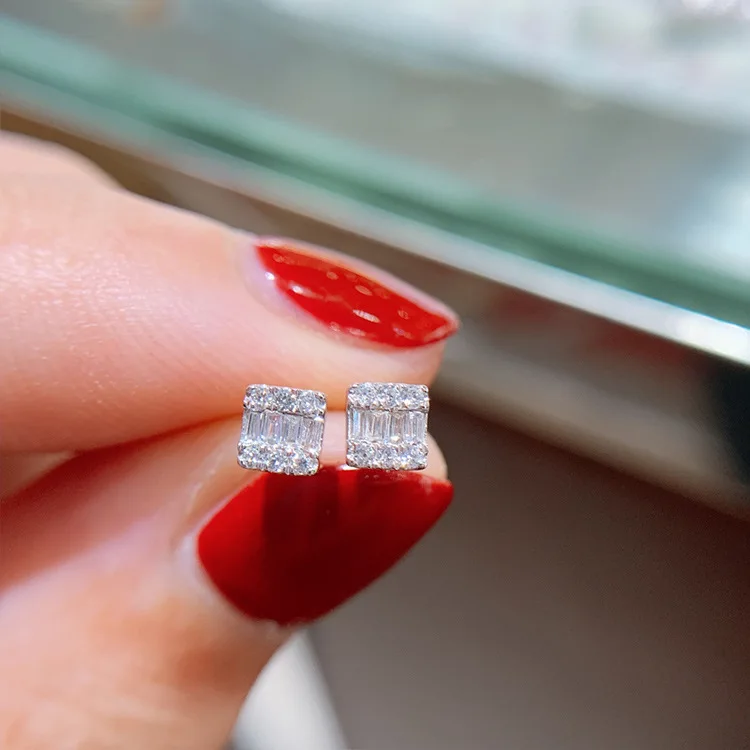 

High Quality Wholesale Fashion Design KYED0381 CZ Earrings Square Shape 3A Zircon Earrings for Women