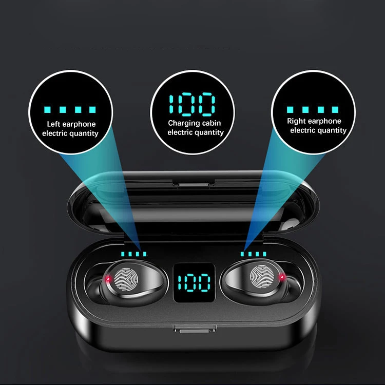 

F9 Wireless Earphone Fingerprint Touch Tws Stereo BT 5.0 Headphone