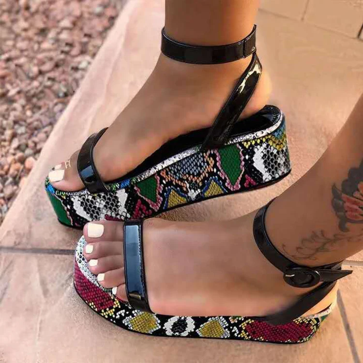 

Sandals Women Wedges Shoes High Heels Femme Platform Sandals Plus Size Leopard Women's Sandals