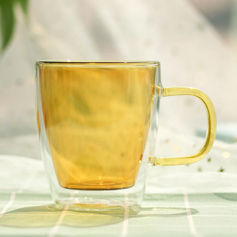 

Top fashion coffe glass drink tea color espresso double wall glass cups mugs, Dark blue,light blue,green,yellow,ect.