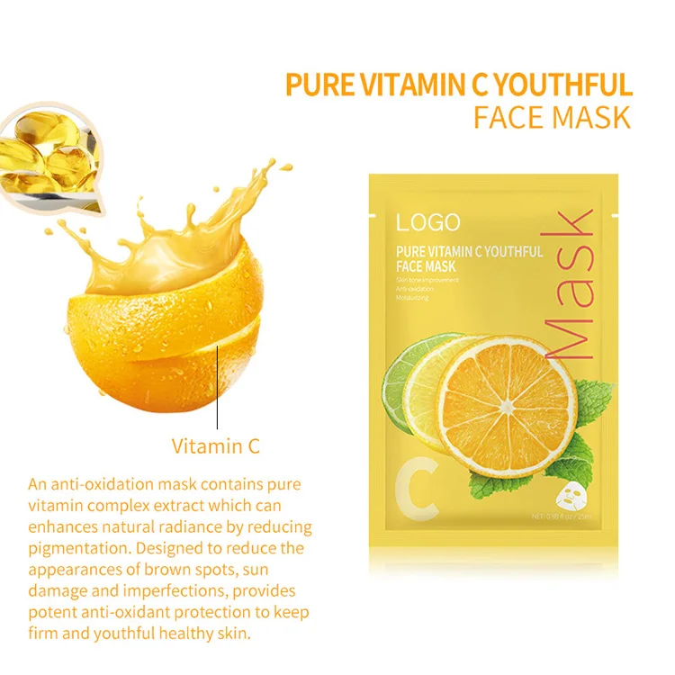 

Fruit Whitening Hydrating Beauty Face Sheet Mask Organic Vitamin C Sheet Mask Moisturizing Facial Mask